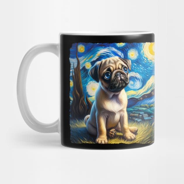 Starry Pug Portrait - Dog Portrait by starry_night